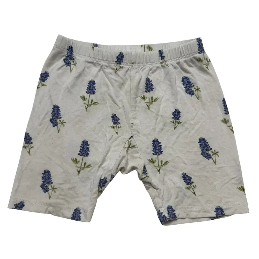 KYTE BABY Periwinkle Bluebonnet Ivory Pajama Shorts Size 3T Girl Viscose Stretch